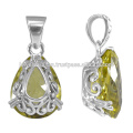 Beautiful Lemon Quartz Gemstone 925 Sterling Silver Pendant Jewelry